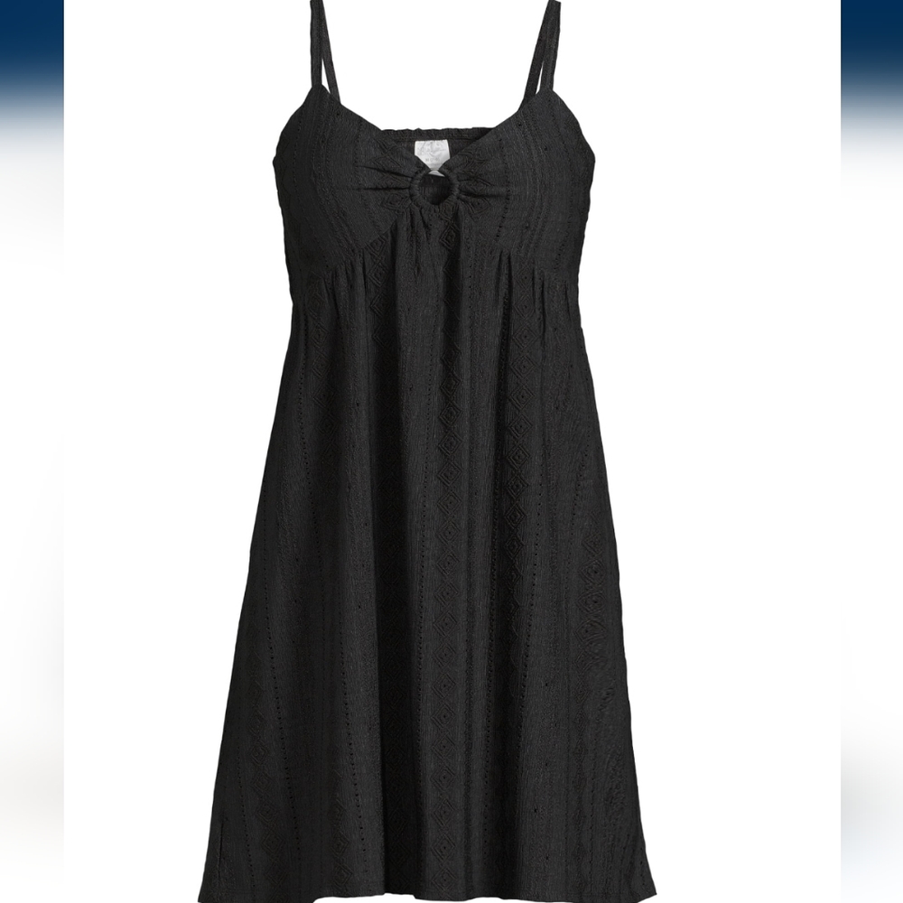 No Boundaries Juniors Lace O-Ring Sun Dress, XXL (19), Black